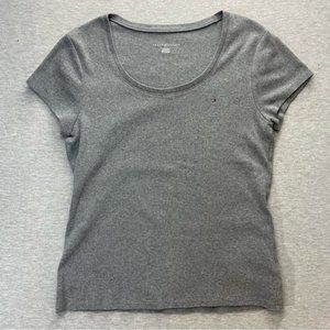 TOMMY Hilfiger Womens Grey T-Shirt Size XL With Logo